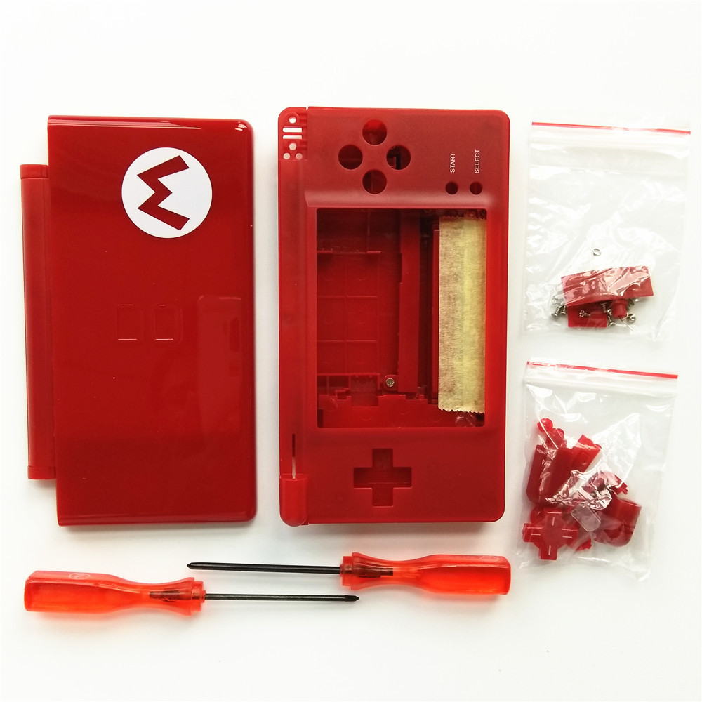 DS Lite Mario Edition Mario-Themed Red Replacement Housing Shell Case ...