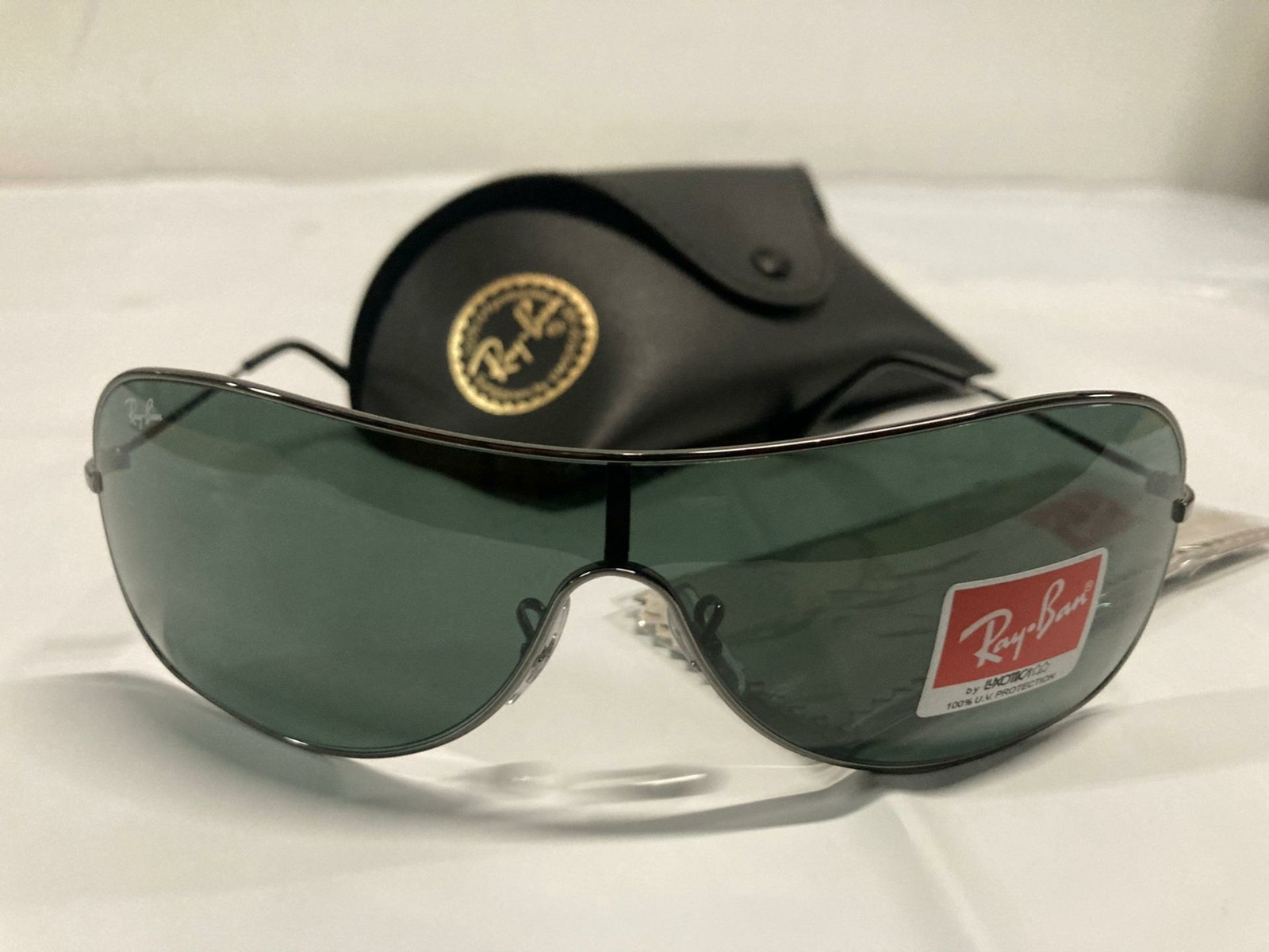 Ray-Ban Highstreet RB3211 col. 004/71 Sunglasses Gunmetal w/ Green Lens  38mm 8053672233858 | eBay