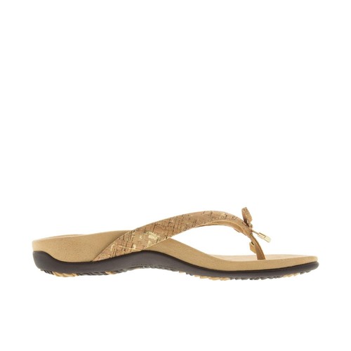 Vionic Womens Bella II Toe Post Sandal Gold Cork - Picture 2 of 15