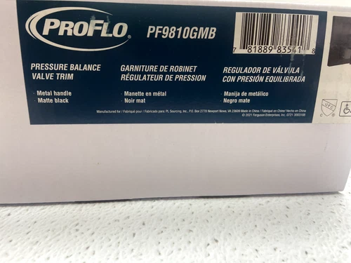 PROFLO PF9810G Kelper Pressure Balanced Valve Trim Only - Black - Picture 1 of 2