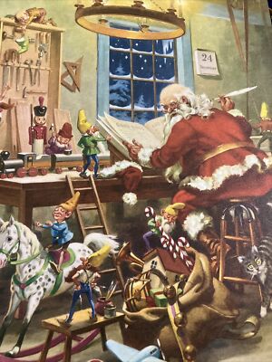 VTG 50s RARE JOLLY OLD SANTA CLAUS Paperback Book By Van B. Hooper