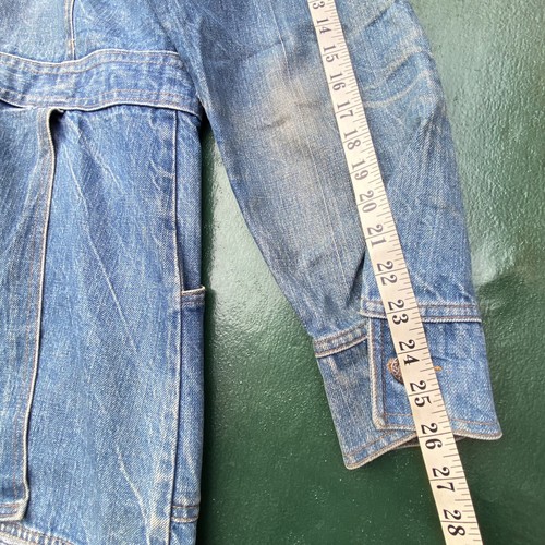 Vintage 70s Levi’s Jacket Men’s Medium Orange Tab Faded Blue Denim Safari Chore - Picture 6 of 22