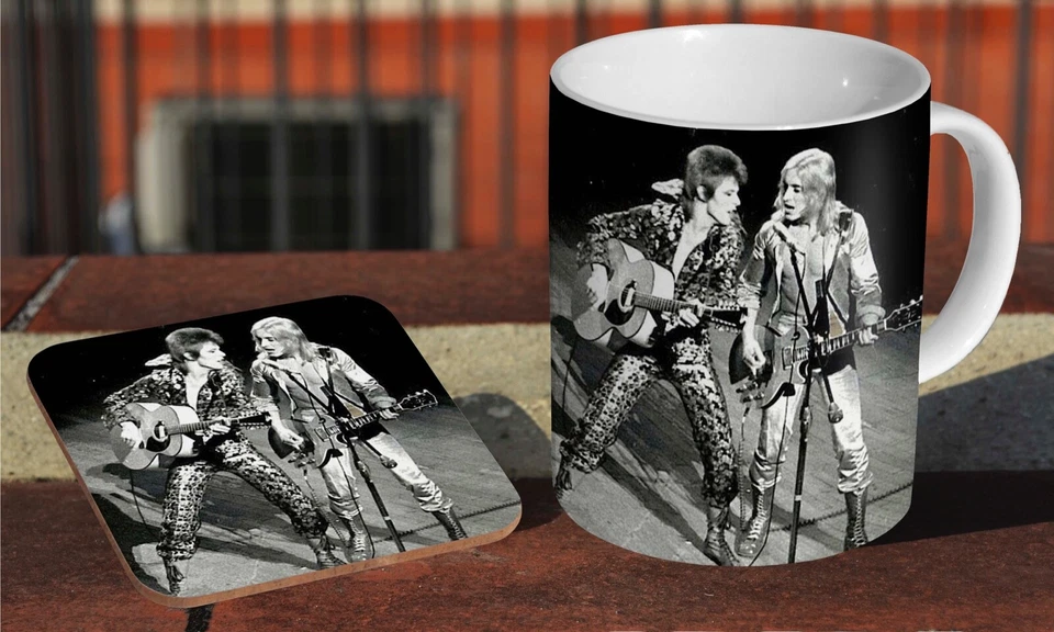 David Bowie And Mick Ronson Live - Ceramic Coffee / Tea Mug + Matching Coaster