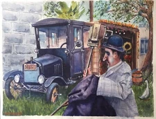 ORIGINAL Watercolor Painting Photographer 11" x 14"  NOT A PRINT