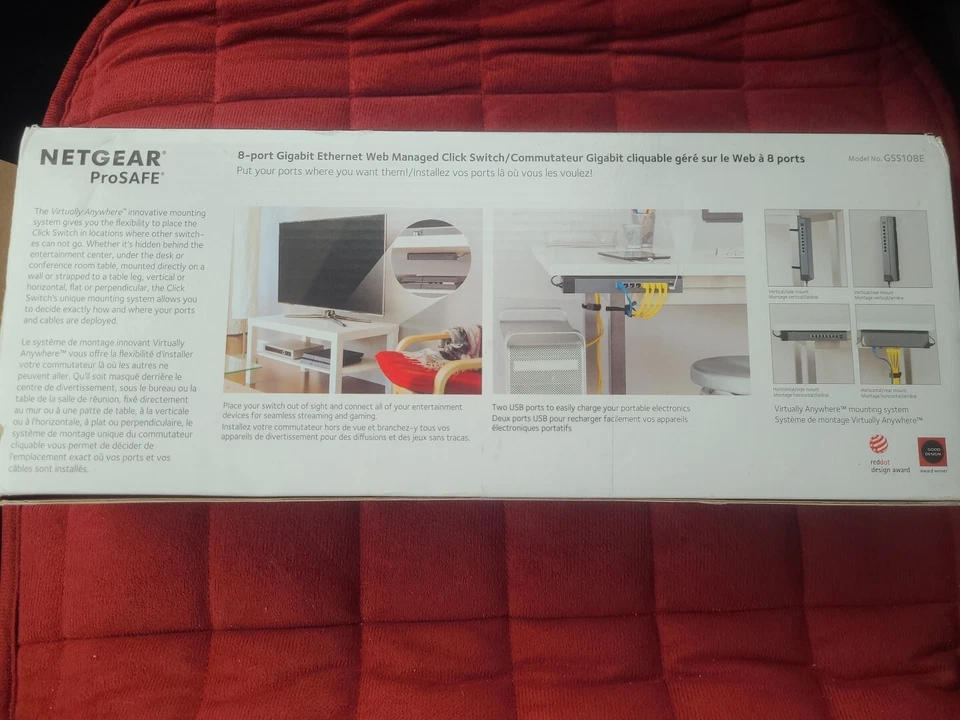 Netgear GSS108E 8-Port Gigabit Ethernet Plus Click Switch - Black - Image 4 of 4