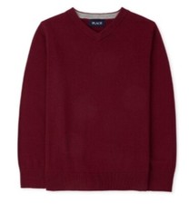 The Children's Place Boys V-Neck Sweater Medium 7-8 Color Redwood Free Shippin