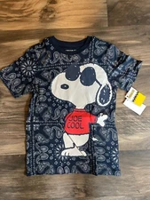 Peanuts Boys Blue Snoopy Joe Cool T-Shirt Size 6/7