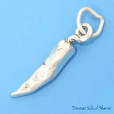 Hot Chili Pepper Vegetable 3D 925 Solid Sterling Silver Charm MADE IN USA