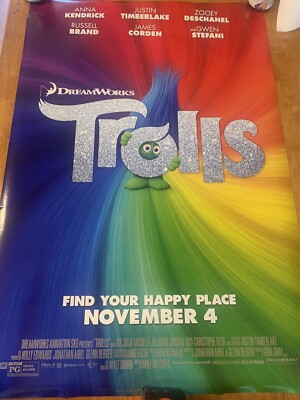 Trolls 2016 Double Sided Original Movie Poster 27
