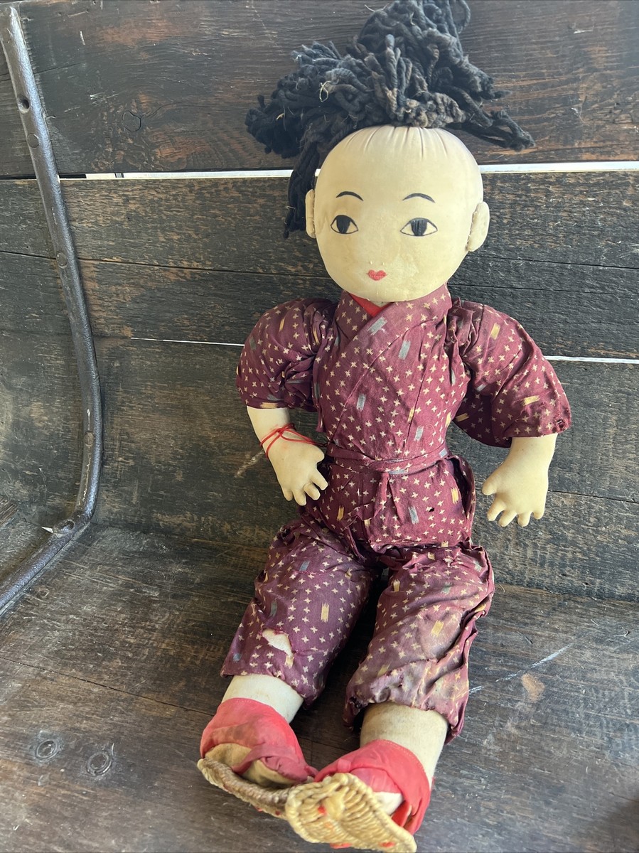 1950年代頃 ヴィンテージ アルカトラズ ソルト＆ペッパー ドール人形 Vintage 1950's Ideal 8” Celluloid Sleepy Blue Eyes Doll Side