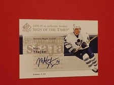 2004-05 SP Authentic Sign Of The Times #ST-MJ Matt Stajan Toronto Maple Leafs 