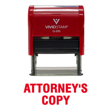 Attorney'S Copy Self Inking Rubber Stamp Red Ink - Medium