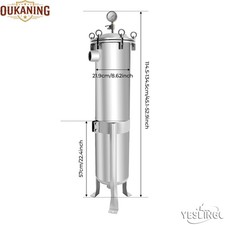  2 Bag Filter Housing 304 Stainless steel 2" NPT IN/OUT 150 Psi Flat Plate Lid