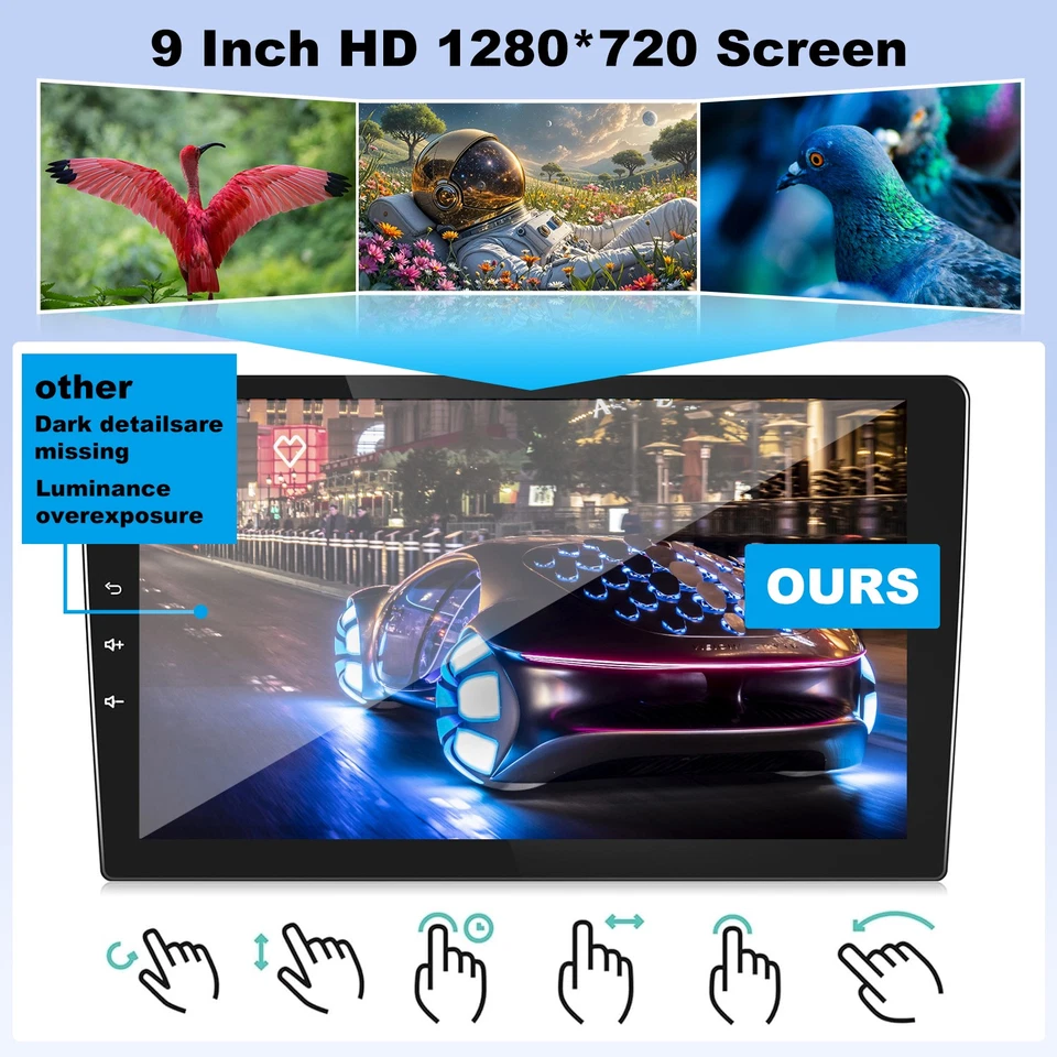 2 Din Android Car Radio Universal Carplay Multimedia Video Player GPS FM WIFI - Image 4 of 4