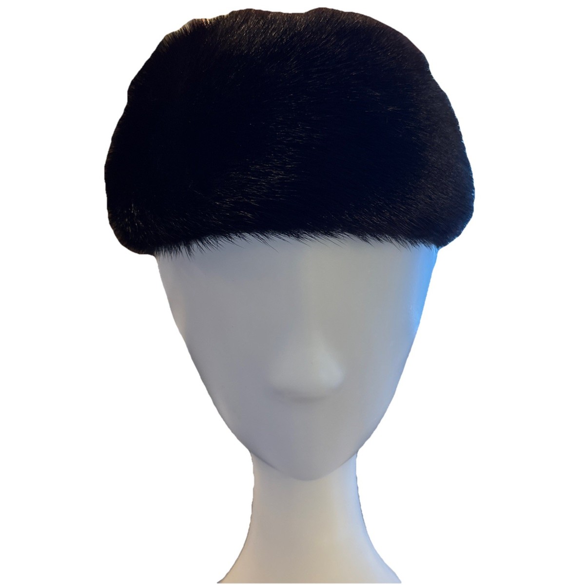 Christian Dior Vintage 1960s Black Fur Hat Mesh Trim 20.5