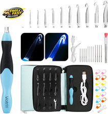 Light up Crochet Hook Set - 11 in 1 Lighted Crochet Hook Set for Beginners,