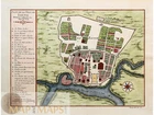Lopburi Antique Town Map Thailand, Royal palace Siam by Bellin 1750.