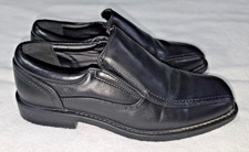 Bruno Marc Boy's Grade School Youth Size 6 Dress Black Shoes Slip-On 11" Length