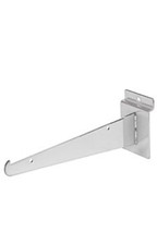 SSWBasics 8 inch Chrome Shelf Bracket for Slatwall - 10 Pk - Chrome Slatwall