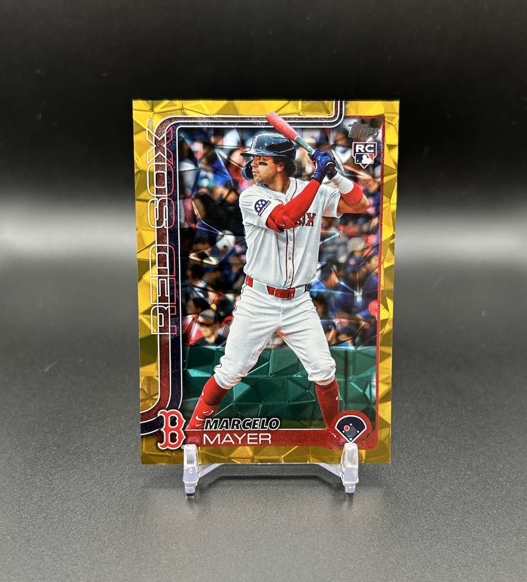 2025 Topps Update Series Marcelo Mayer RC #US105 Gold Diamante /50 Red Sox