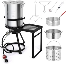 ROVSUN 30QT Turkey Fryer & 10QT Fish Fryer Kit, 55000BTU Propane Stove 