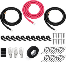 1/0 AWG GAUGE Tru Spec Big 3 UPGRADE wiring Kit PURE OFC COPPER ALL BLACK CABLE