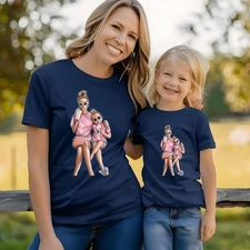 Family Matching Toddler Short Sleeve Tee, Mother Daughter Tshirt Outfit, Momm
