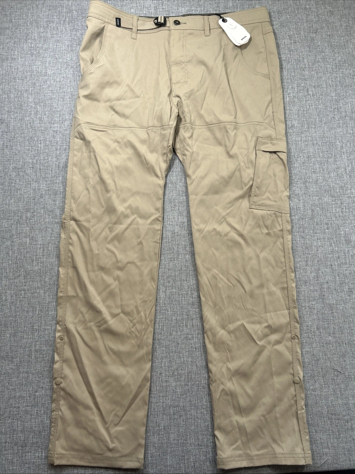 prAna Stretch Zion Slim Straight Leg Pant Mens 36x32 Sandbar Hiking UPF 50 $95