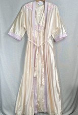 VINTAGE 70s 80s Lorraine Silky NYLON Nightgown M Negligee Gown Dress Robe Set
