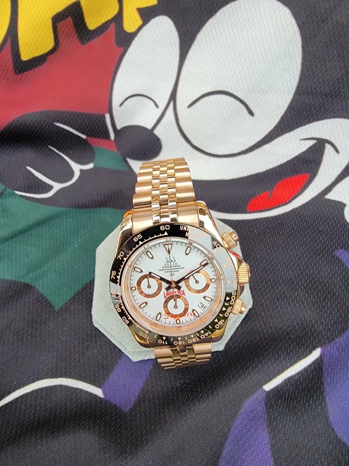 精工 Mod LAGUNA SECA VK63 手表 玫瑰金 赛车 计时码表 历史时计 — 第 3/4 张图片