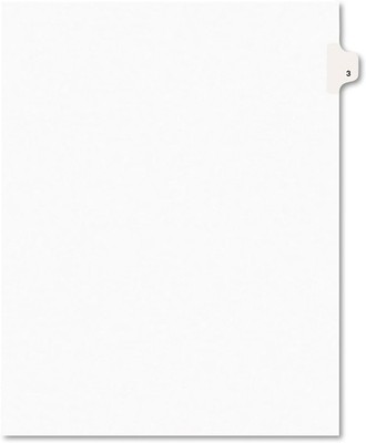 100 - Avery 11913 Avery-Style Legal Exhibit Side Tab Divider, Title: 3 -  4/25pk