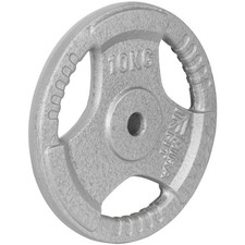2 x 10kg Mirafit Tri Grip Cast Iron 1" Standard Weight Plates Bar Discs #652