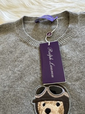 Ralph Lauren Purple Label New Aviator Pilot Bear Sweater Knit