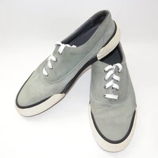 Lanvin Gray-Green Nubuck Suede Made in Spain Low-Top Sneakers 9