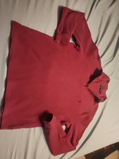 Polo Ralph Lauren Burgundy Cotton Knit Quarter Zip Sweater Men's Size Medium