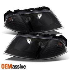 Fit Black Bezel 2001-2005 Volkswagen Passat Projector Headlights Headlamps