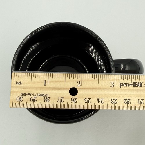 Vintage IBM Logo Computer Black Ceramic Mug w White Letters Coffee Cup Rare 11oz - Picture 9 of 10