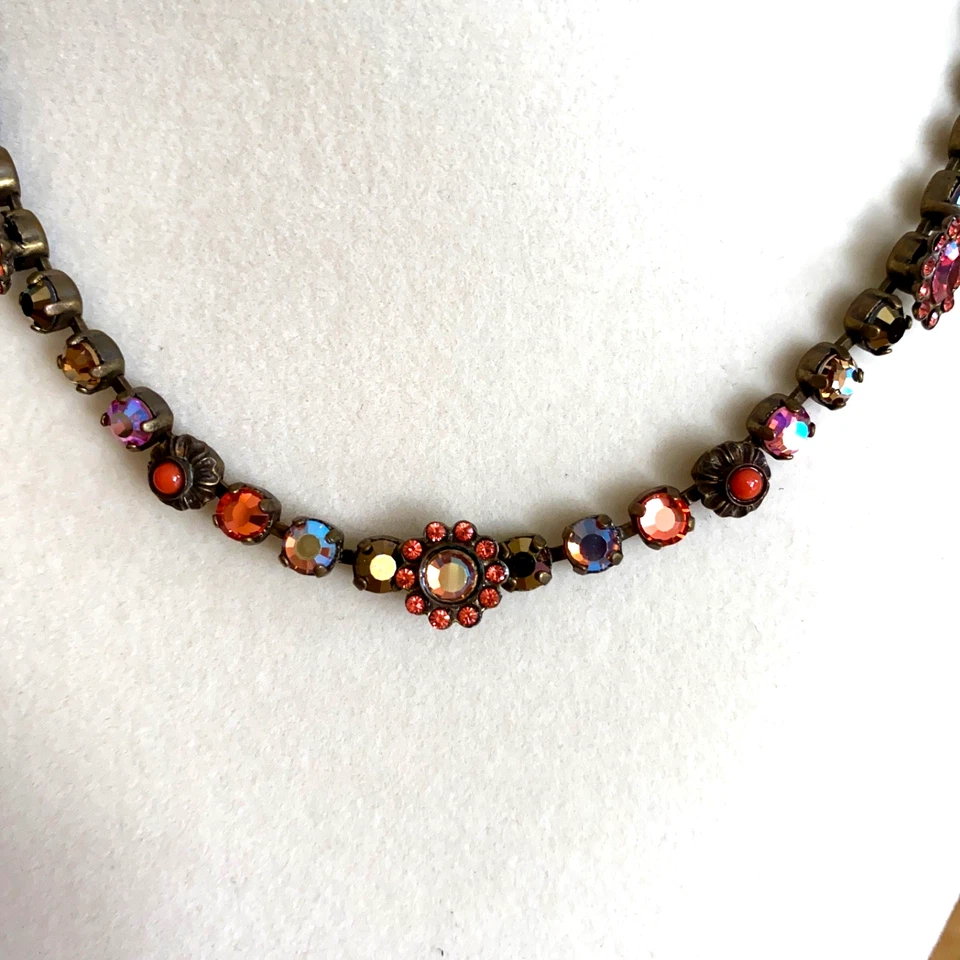 Juego de collar y brazalete de cristal y piedra Sorrelli de colección en latón floral boho Foto 2 de 4