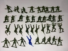 Vintage Lot (38) Toy Tim-Mee Green Plastic Soldier Army Men Military