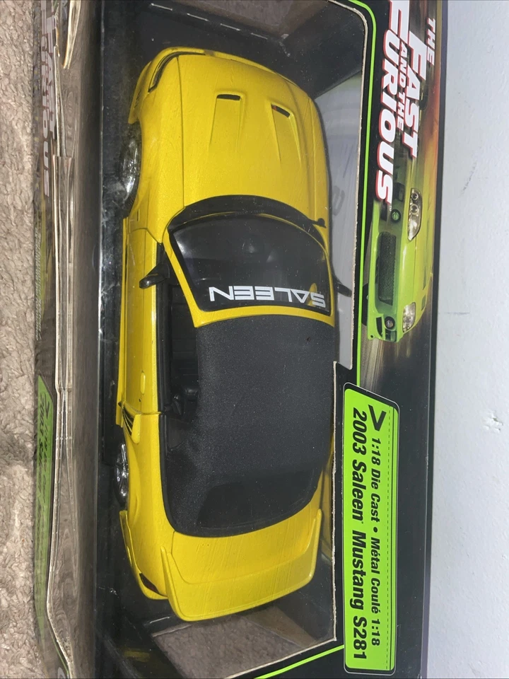 Joyride The Fast and Furious 2003 Saleen Mustang S281 1/18 Scale Yellow ERTL - Image 4 of 4