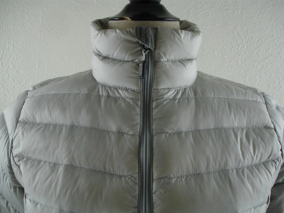 Chaqueta de plumón de ganso acolchada gris EMS para mujer S Eastern Mountain Sports cremallera Foto 3 de 4