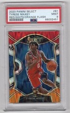 Tyrese Maxey PSA Graded 9 Red/White/Orange Flash Rookie Panini Select 2021 #81