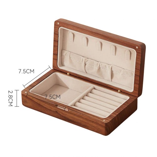 Solid Walnut Jewelry Box - Luxury, Portable Elegance, The Perfect Gift For Her - Picture 9 of 10