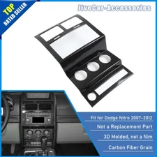 Carbon Fiber Central Console Dashboard Cover Trim Molded For Dodge Nitro 2007-12