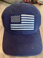 NWT-Navy Blue USA Adjustable Baseball Hat American Flag Patch Patriotic