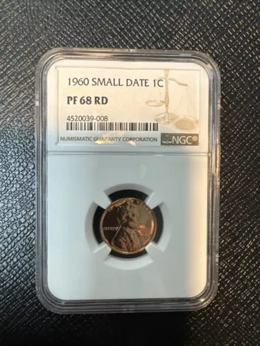 1960 One Cent Small Date PF68 RD NGC