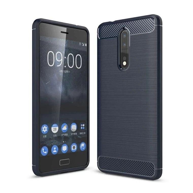 For Nokia 8 Shockproof Fiber Brushed Rubber case back cover - Image 4 of 4