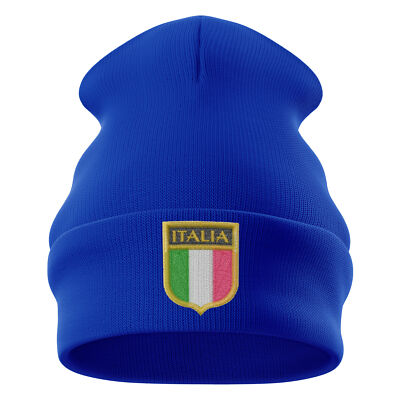 Bestickte Italia Beanie Mütze Rugby Country Him Stickerei Italy Italian Supp...
