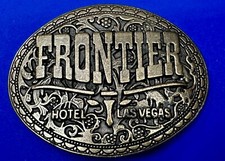 Frontier Hotel Casino Las Vegas Western Longhorn Logo Vintage Belt Buckle