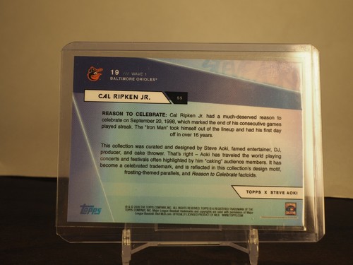 2020 TOPPS X STEVE AOKI WAVE 1 CAL RIPKEN JR. BASE CARD #19 - Picture 2 of 2